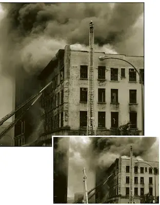 Building fire.