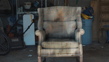 Chair damaged from a house fire