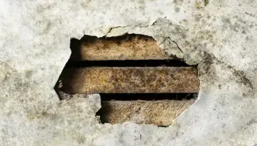 Mold growth on plaster walls in a home.