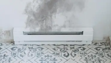 Furnace puffback in residential home.