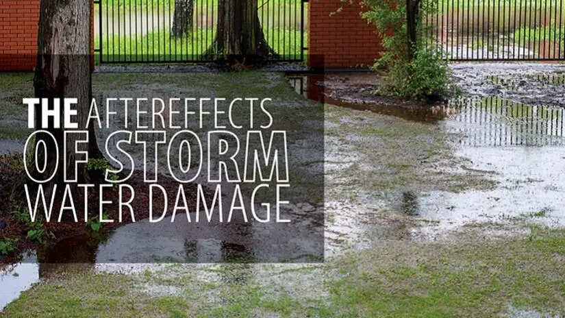 The effects of a storm water.